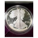 1989 PROOF AMERICAN SILVER EAGLE IN ORIGINAL MINT BOX