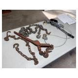 CHAINS, BINDER AND COME ALONG CHAINS, BINDER AND COME ALONG