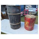 GAS CAN AND EMPTY BARREL GAS CAN AND EMPTY BARREL