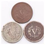 US Liberty Head Nickel Lot of 11 US Liberty Head Nickel Lot of 11
