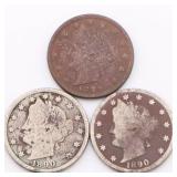 US Liberty Head Nickel Lot of 11 US Liberty Head Nickel Lot of 11