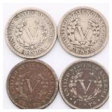 US Liberty Head Nickel Lot of 11 US Liberty Head Nickel Lot of 11