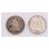 US Liberty Seated Half Dimes Lot of 7 US Liberty Seated Half Dimes Lot of 7
