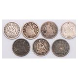 US Liberty Seated Half Dimes Lot of 7 US Liberty Seated Half Dimes Lot of 7