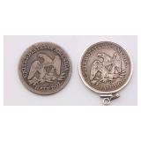 US Seated Liberty Quarter Lot of 4 US Seated Liberty Quarter Lot of 4