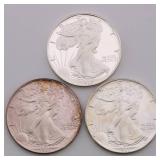 American Silver Eagle Lot of 3 - 1986-S,1986,1986 American Silver Eagle Lot of 3 - 1986-S,1986,1986