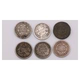 US Seated Liberty Half Dime Lot of 6 US Seated Liberty Half Dime Lot of 6