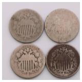 US Shield Nickel Lot of 8 US Shield Nickel Lot of 8