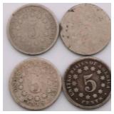 US Shield Nickel Lot of 8 US Shield Nickel Lot of 8