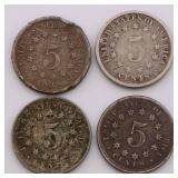 US Shield Nickel Lot of 8 US Shield Nickel Lot of 8