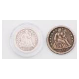 US Seated Liberty Lot - Dime, Quarter, Half US Seated Liberty Lot - Dime, Quarter, Half