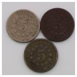 US Shield Nickel Lot of 10 US Shield Nickel Lot of 10