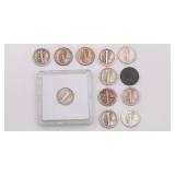US Mercury Dime Lot of 12 US Mercury Dime Lot of 12