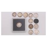 US Mercury Dime Lot of 12 US Mercury Dime Lot of 12