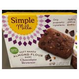 GA 5 - Simple Mills Almond Flour Bars Chocolate Brownie 4 Boxes (20 Bars) - Best by 05/2025