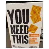 NV 4 - You Need This Cheddar Almond Flour Crackers, 6-Count Boxes, Exp 3/2025 NV 4 - You Need This Cheddar Almond Flour Crackers, 6-Count Boxes, Exp 3/2025