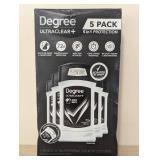 5 Pack - Degree Solid Antiperspirant Deodorant Ultra clear Mens Black+White 2.7oz/Ea