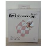 Kitsch Satin Lined Flexi Shower Cap - Terracotta Checker