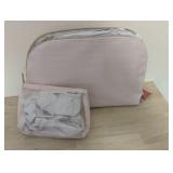 Sonia Kashuk Large Dome Case/Makeup Bag, Pink Faux Croc, 2 Pieces