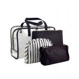 Sonia Kashuk Makeup Organizer Bag Set Clear Weekender 4 Bags - New