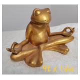 Fab Zen Seated Gold Frog Statue