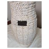Tall White Wash Handle Basket, A