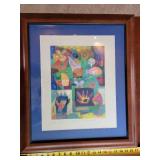 *SIGNED* Playful Modern Fine Art Print - Mario Cespedes - Rainbow at the [illegible]