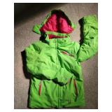 Lime Green and Pink Kids Spyder Winter Jacket ~ 14