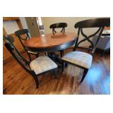 Pine Black Enamel Farmhouse Dining Table and Chairs