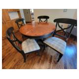 Pine Black Enamel Farmhouse Dining Table and Chairs