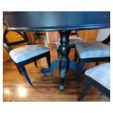 Pine Black Enamel Farmhouse Dining Table and Chairs
