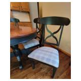 Pine Black Enamel Farmhouse Dining Table and Chairs