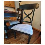 Pine Black Enamel Farmhouse Dining Table and Chairs