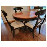 Pine Black Enamel Farmhouse Dining Table and Chairs