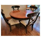 Pine Black Enamel Farmhouse Dining Table and Chairs
