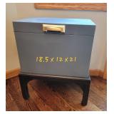 Gun Metal Blue Occassional Chest Table