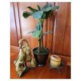 Décor Collection ~ Goose Family * Candle * Faux Banana Plant