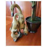 Décor Collection ~ Goose Family * Candle * Faux Banana Plant