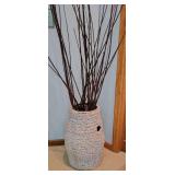 Tall White Wash Handle Basket, B