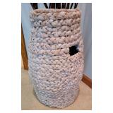 Tall White Wash Handle Basket, B