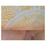 Cheerful Yellow and White Bench with Shelf