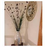 Tall Silver Metal Vase Décor