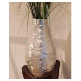Tall Silver Metal Vase Décor