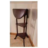 Mahogany Tri Tier Faux Drop Leaf Occasional Table