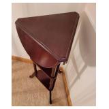 Mahogany Tri Tier Faux Drop Leaf Occasional Table