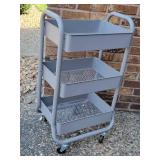 Gray 3 Tray Rolling Utility Cart