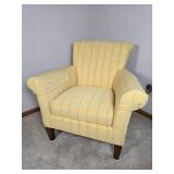 Classic Yellow Gingham Upholstered Armchair - Thomasville
