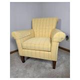 Classic Yellow Gingham Upholstered Armchair - Thomasville
