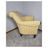 Classic Yellow Gingham Upholstered Armchair - Thomasville