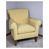 Classic Yellow Gingham Upholstered Armchair - Thomasville